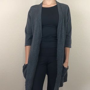 J. Jill Cashmere Blend Gray Cardigan